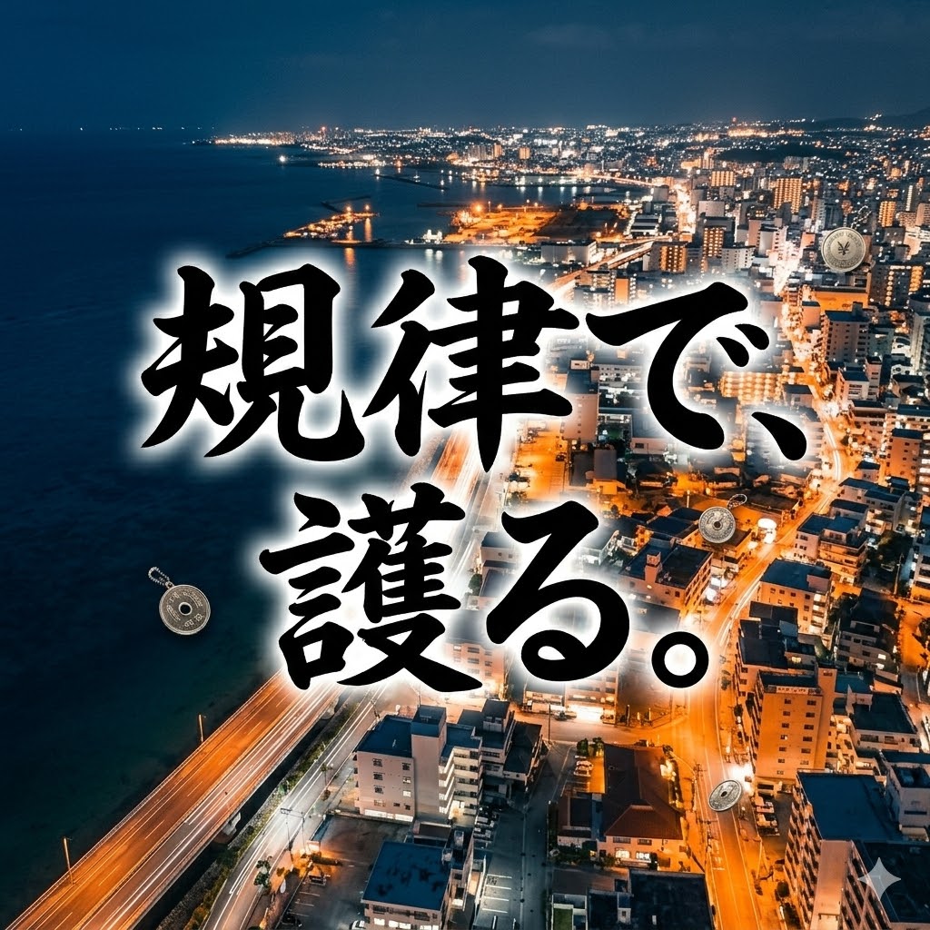 泊大橋の頂点から見下ろす、那覇の夜景と暗い海の境界線