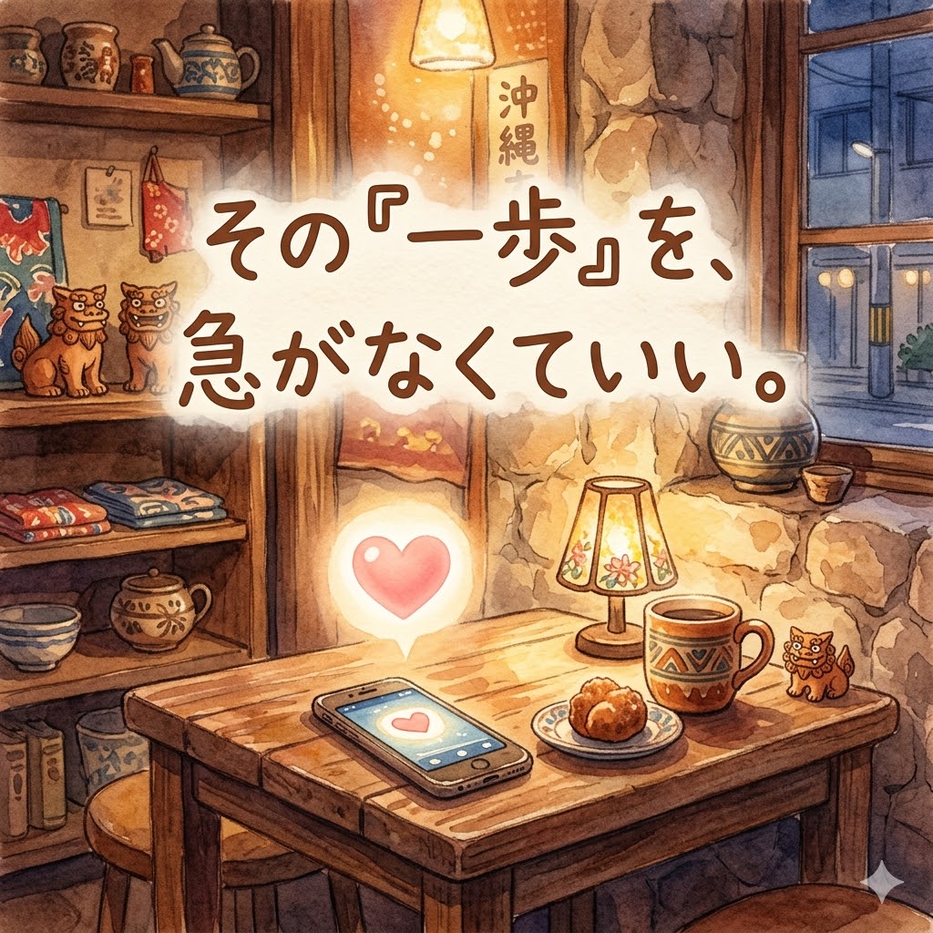 那覇の夕暮れ。ゆっくりで大丈夫、というメッセージ。