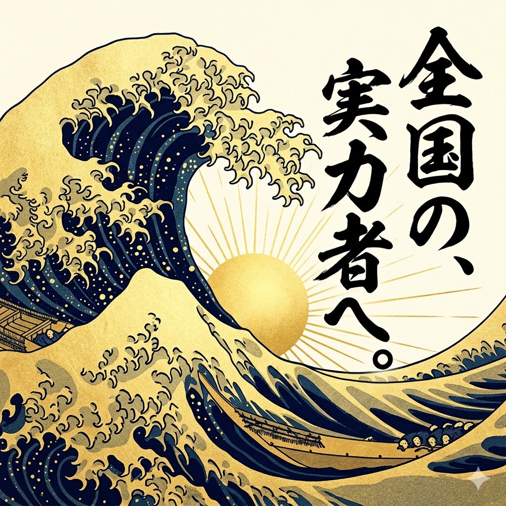 浮世絵モダンな大波。全国からの実力者を歓迎。