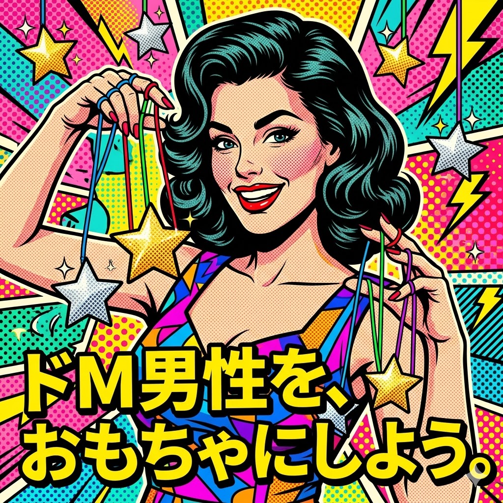 男性を手玉に取るような遊び心溢れるポップアート。