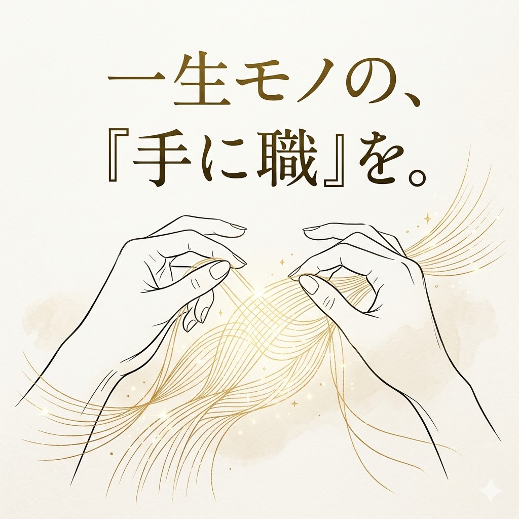 黄金の光を紡ぐ指先。一生モノの「手に職」を象徴。