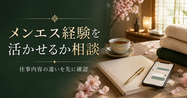メンエス経験者が接客・距離感・会話経験を活かせるかLINEで確認できる女性求人案内画像