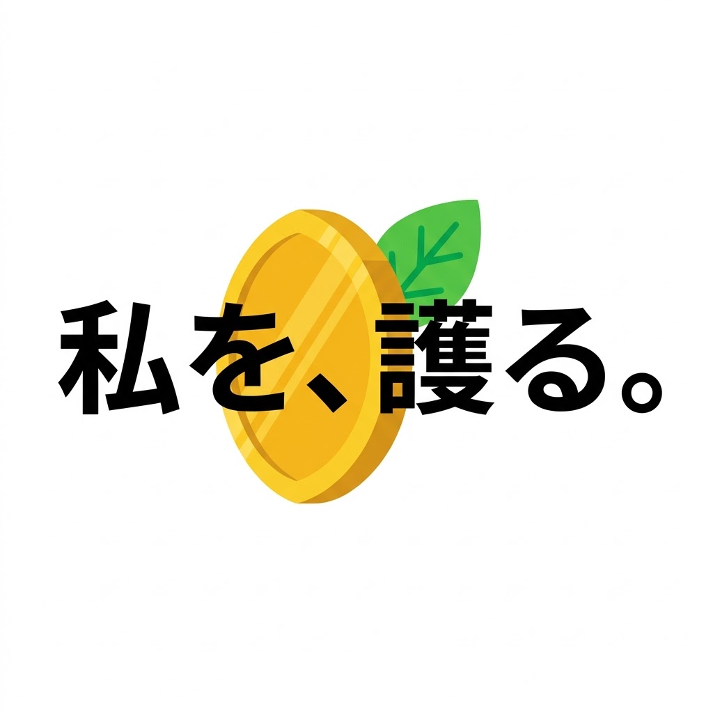 小さな芽を護る黄金のシールドのイラスト。