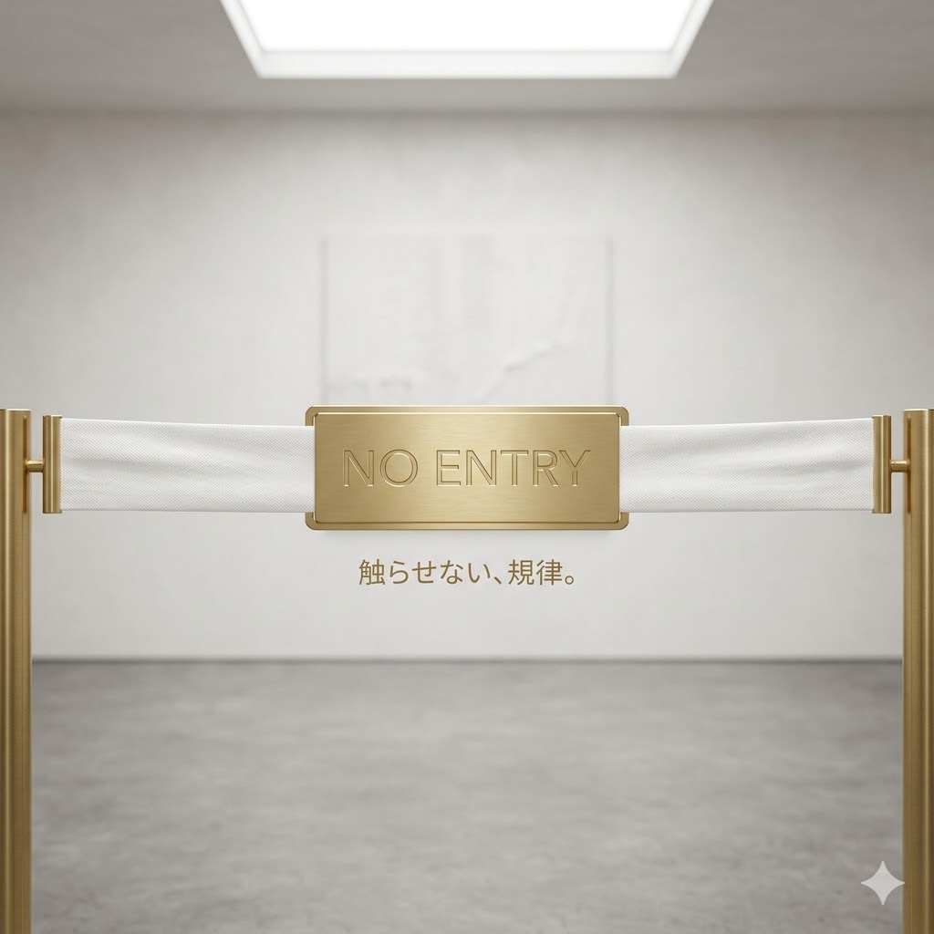 白いシルクと立ち入り禁止