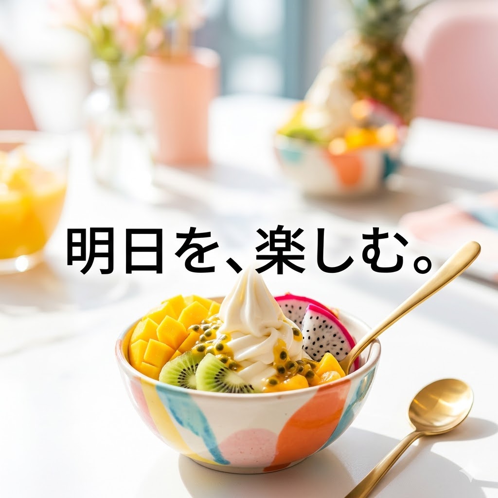 カラフルなフローズンヨーグルト。日常の彩り。