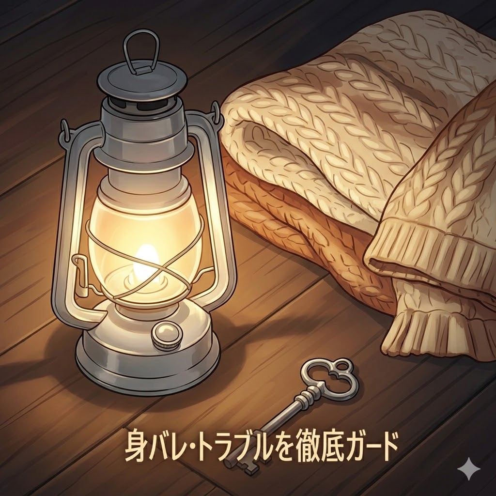 銀色のランタンと鍵。安心と自由の象徴。