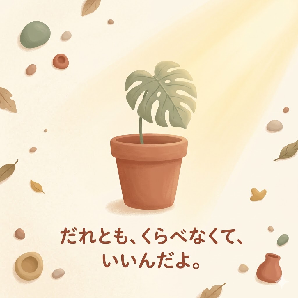 だれとも、くらべなくて、いいんだよ。