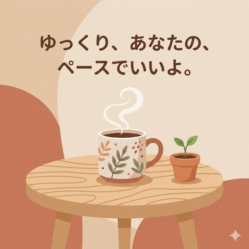 ゆっくり、あなたの、ペースでいいよ。