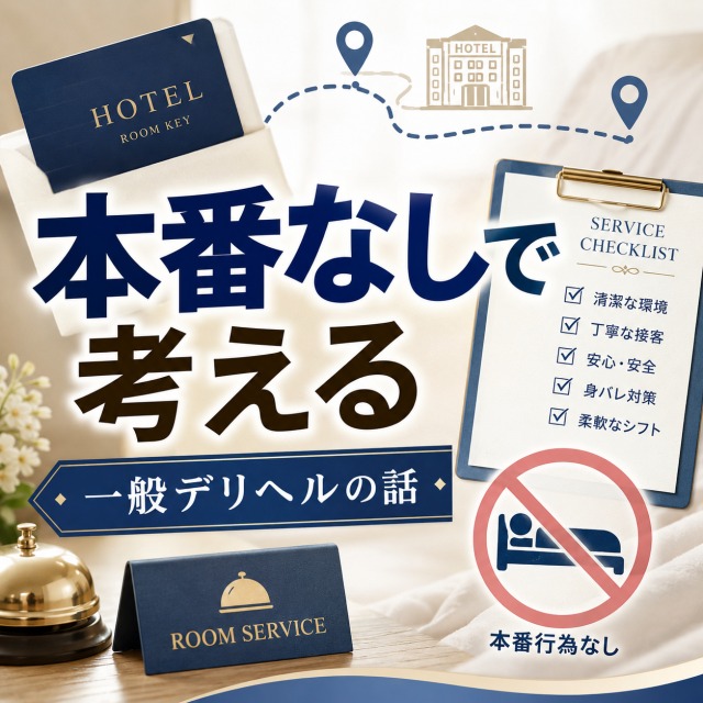 ホテルキーとチェックリストで一般デリヘルの特徴を示すアイキャッチ