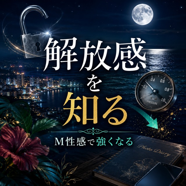 那覇の夜景と開いたロックと写メ日記用スマホで解放感を示すアイキャッチ