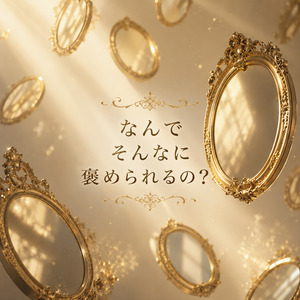柔らかな光を反射するゴールドの鏡