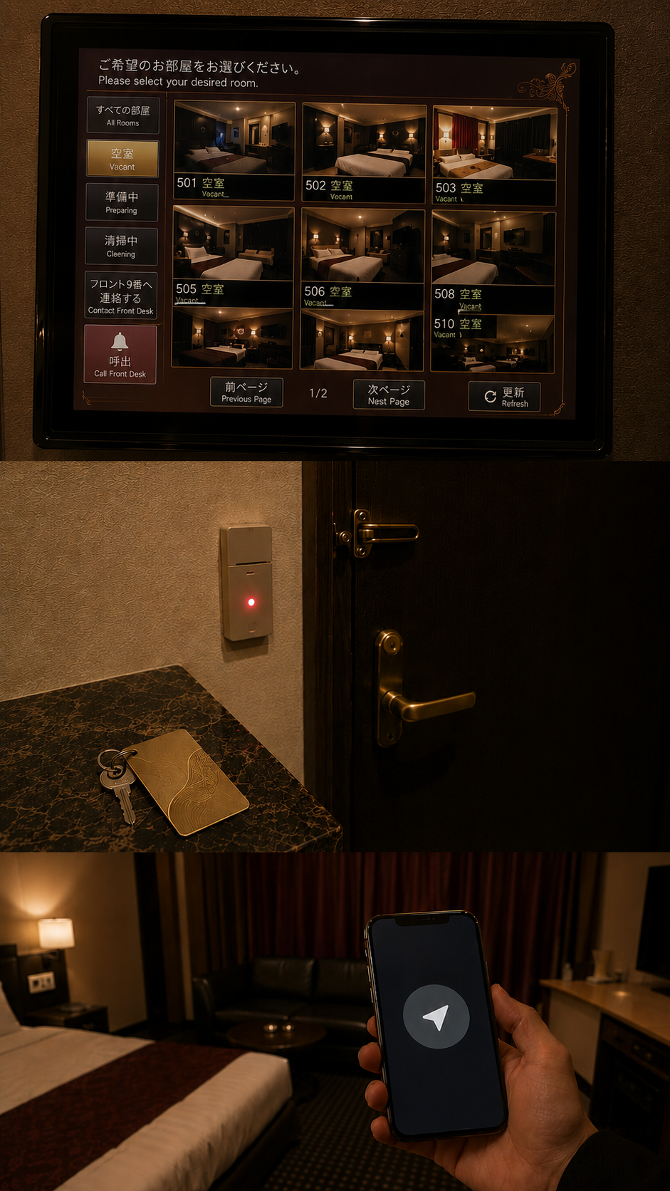 Love hotel check-in and room number message