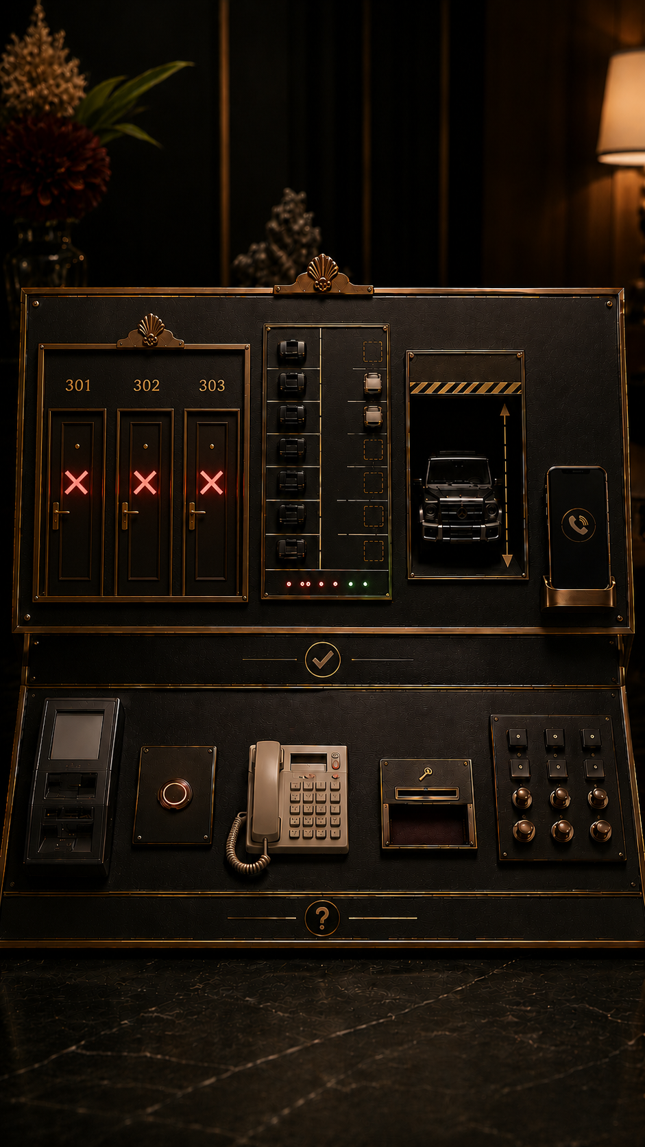 Love hotel priorities such as full rooms, parking, machines and buttons